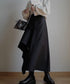 Asymmetric Flare Hem Skirt